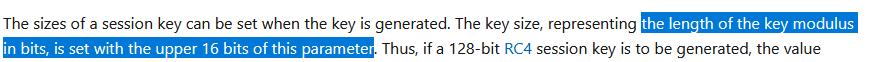 Figure 13. Documentation explaining the computation of the length of the key