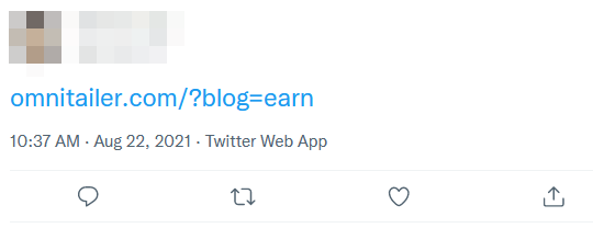 Figure 7. User spreading a link to a fake website via Twitter