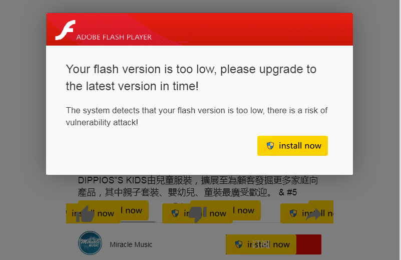 Figure 2. Fake installation pop-up