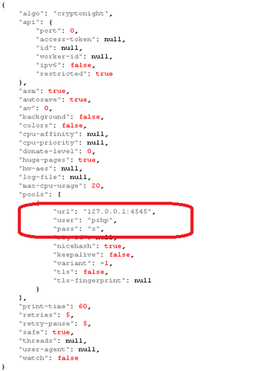 Figure 10. Embedded JSON-formatted config file in com.adobe.acc.localhost