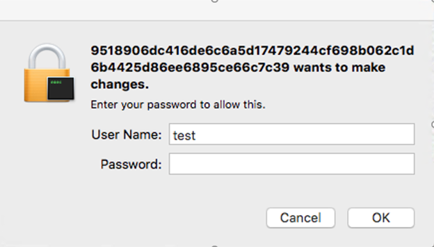 Figure 4. User prompt displayed during testing