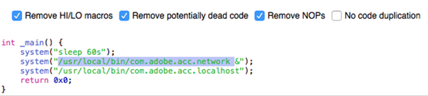 Figure 7. Code snippet of com.adobe.acc.installer.v1.