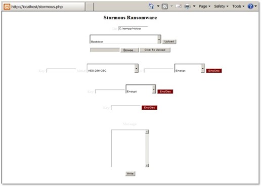 Figure 4. Panels used by the Stormous ransomware group, with two selections: "Backdoor" and "Python Ransomware"