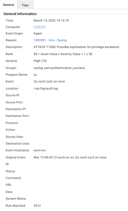 Syslog inspection for the detection of CVE-2022-0847