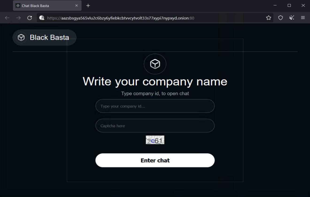 Figure 20. The Black Basta payment site