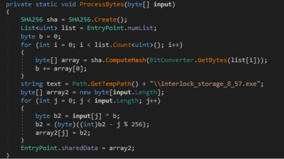 Figure 9. The decryption routine used by NetDookaDropper