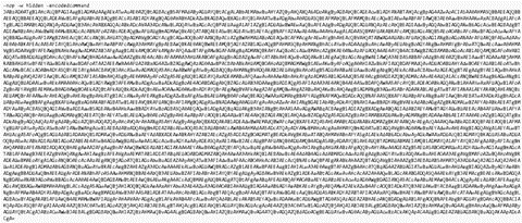 Figure 8. Cobeacon’s first layer of obfuscation, a Base64-encoded PowerShell command