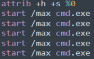 Figure 10. Launching five maximised Command Prompt windows