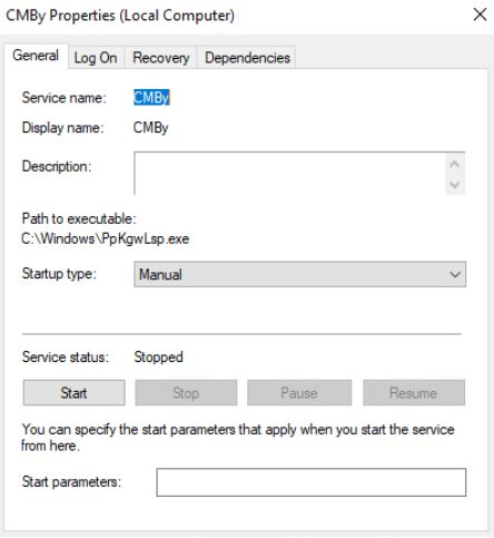 Figure 13. HackTool.Win32.RAdmin.GB installed as a service in the compromised machine