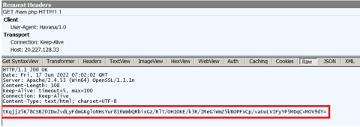 The response from 20[.]227[.]128[.]33/ham.php that we obtained via Fiddler, a web application debugging tool