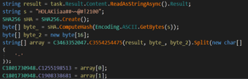 The initialization of parameters to be used by HavanaCrypt in AES decryption