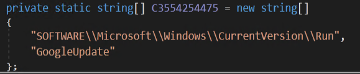 The function containing the parameters used by HavanaCrypt in checking the registry key