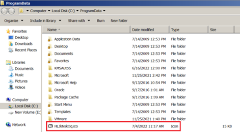 Figure 2. The .ico file in the %PROGRAMDATA% folder