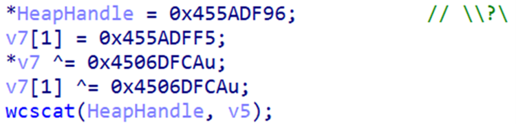 Figure 14.  LockBit 3.0’s bitwise-XOR routine for string decryption