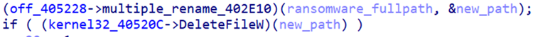 Figure 20. LockBit 3.0 deleting the ransomware file after renaming it repeatedly