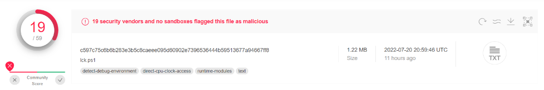 Figure 21. A LockBit 3.0 sample found on VirusTotal as of July 21, 2022