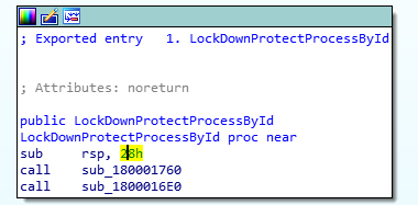 Figure 15. LockDownProtectProcessById function