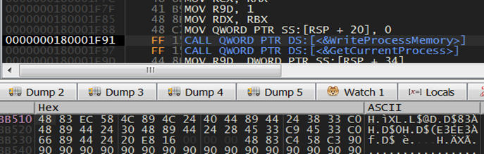 Figure 7. EtwEventWrite before patching