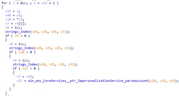 Figure 10. The function used by Agenda to parse the accounts field in the runtime configuration