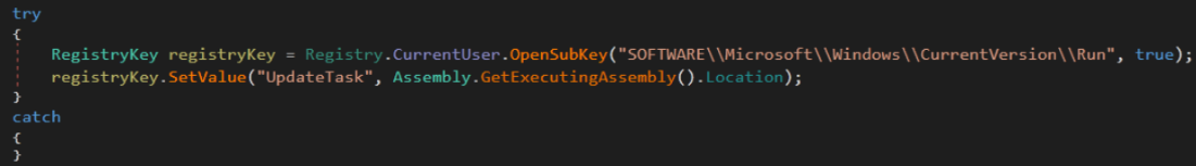 Figure 10. The registry key for SolidBit’s autostart mechanism 