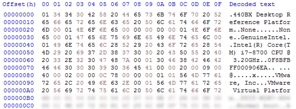 Figure 9. Decrypted information (by RC4)