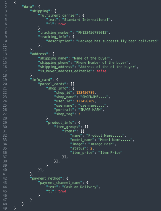 Figure 6. Exposing excessive information from an API response 