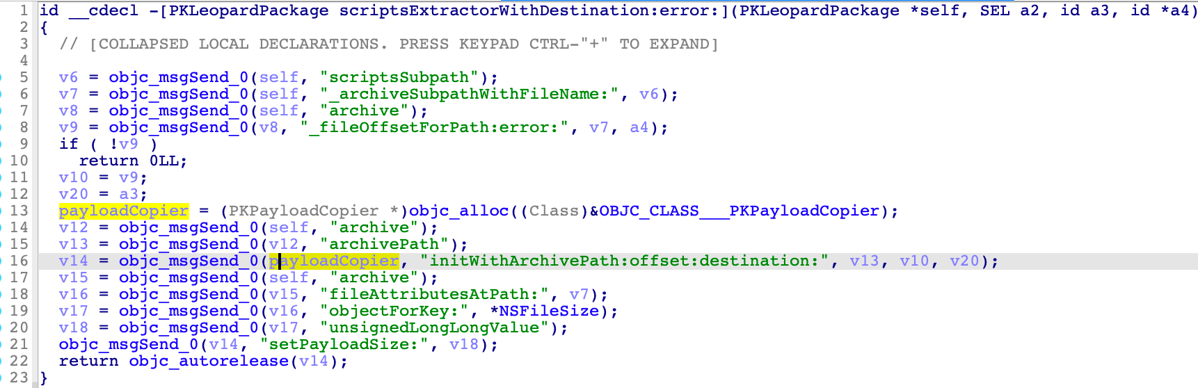 The implementation of the scriptsExtractorXXX method