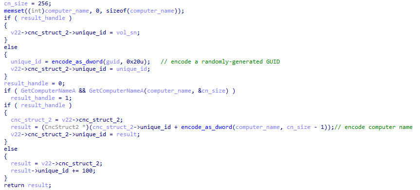 The algorithm used to generate the victim’s ID in TONESHELL variant A