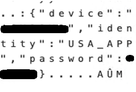 Password data before being encrypted and sent