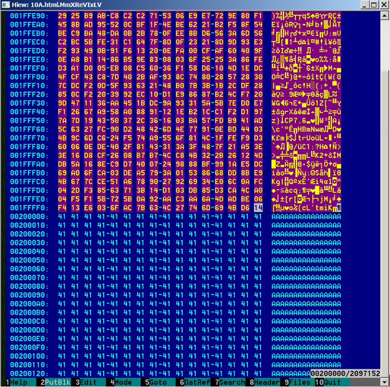 0x200000h bytes encrypted