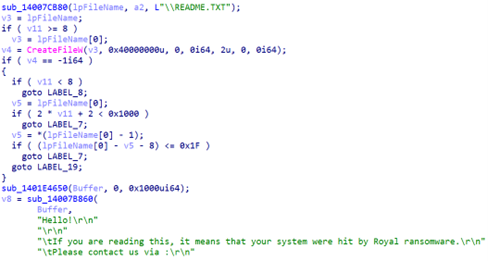 Figure 16. Creation of the “README.TXT” file