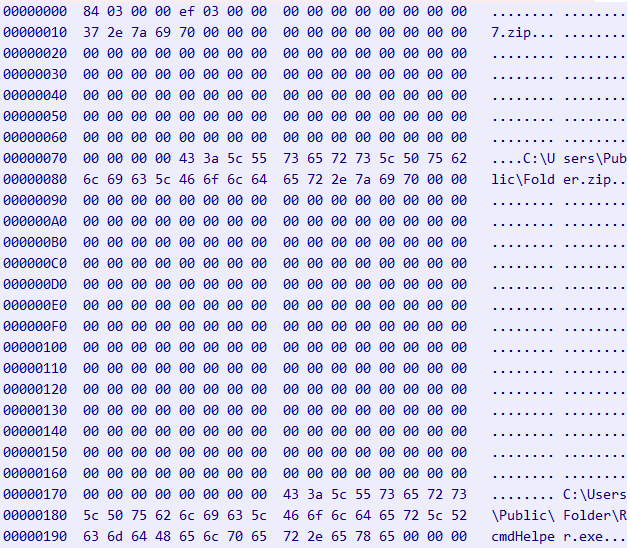 Figure 10. Packet from C&C server instructing the client to download and run an update