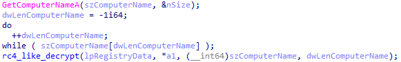 Figure 14. Code for encrypting the data using the password from the computer name