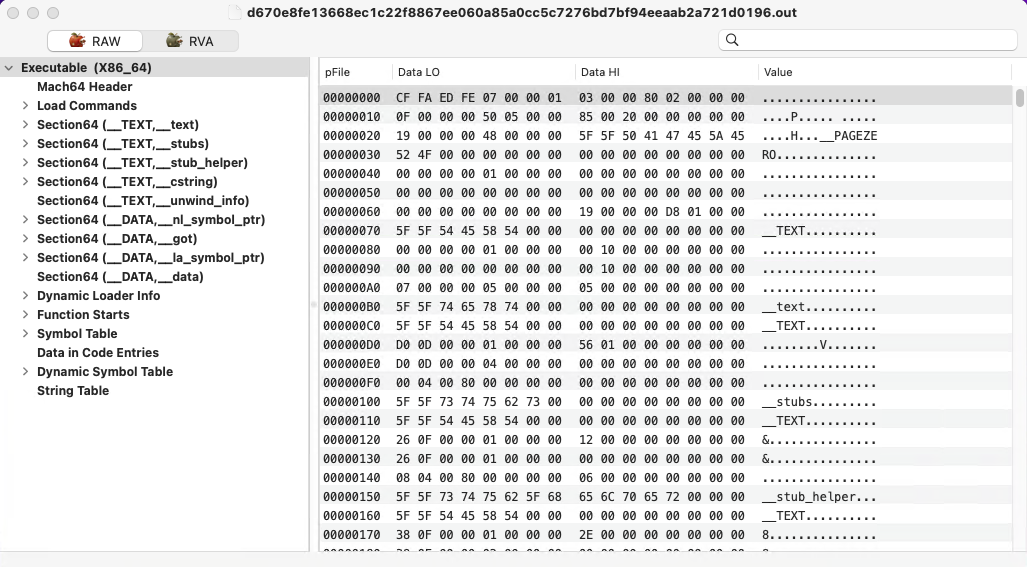 Figure 1. Mach-o regions which contain the header, load commands, and segments of the file