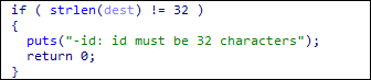 Royal ransomware cheques -id parameter length if equal to 32 bytes