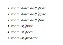Figure 6. Fake Zoom download URLs