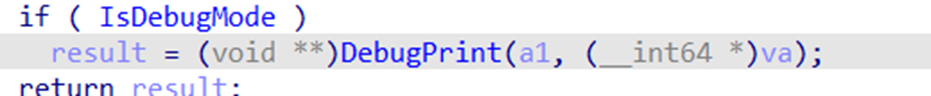 Figure 12. Checking logic if the compilation is a debug build other than a release