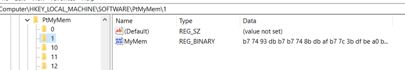 Figure 28. The encoded file in the registry